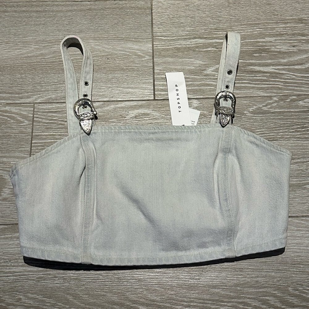 Topshop Denim Corset Top